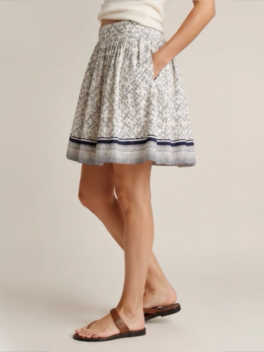 NILI LOTAN Cotton Print Mini Skirt - Picture 3 of 8